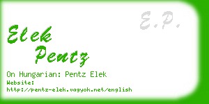 elek pentz business card